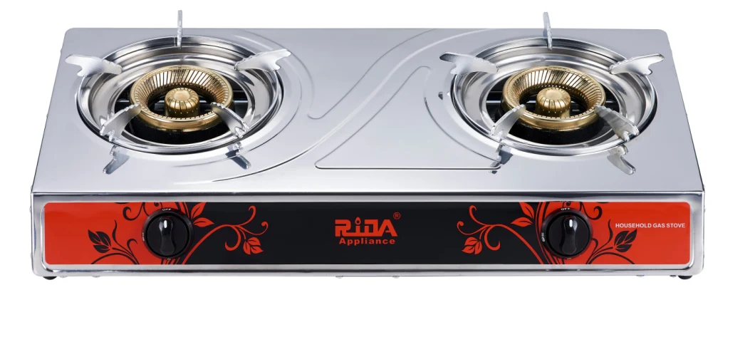 Strong and Thick Stainless Steel Panel Double Burner LPG Gas Burner