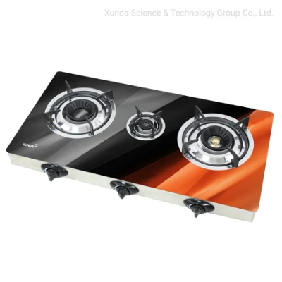 Xunda Table Top Gas Stove 3D Customized Painting Glass Panel High Efficiency Gas Burners