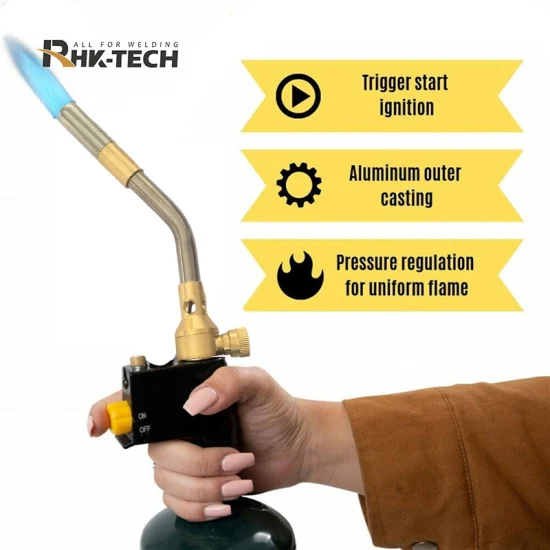 Hand-Held Mapp Torch Butane Brazing Air Gun Burner Welding