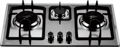 Stainless Steel 3 Burner Gas Stoves Iron Burners