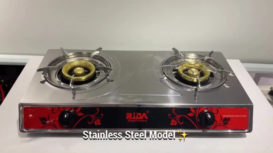 Strong and Thick Stainless Steel Panel Double Burner LPG Gas Burner